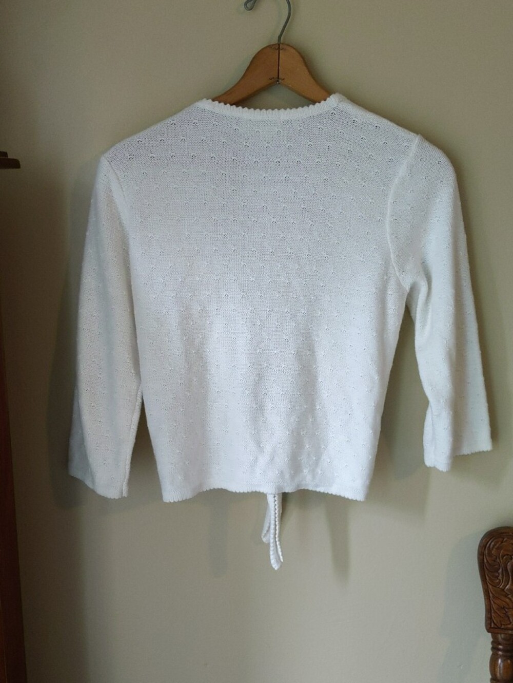 Christopher & Banks Cream Tie-Front Cardigan - Picture 3 of 4